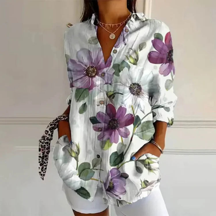 Agnes | Women's floral long-sleeved shirt