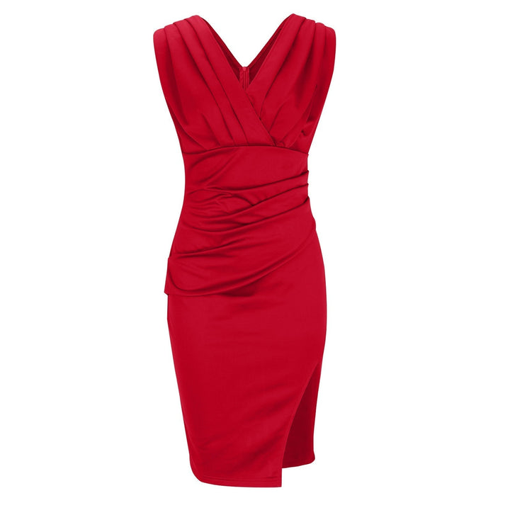 Valentina | Fitted dress with V-neckline and slit