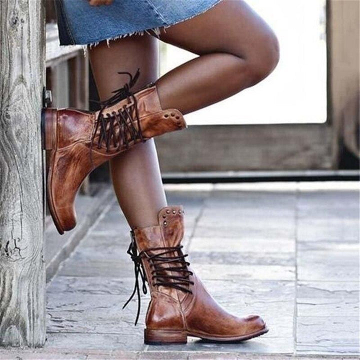 Elsie | Leather Lace-Up Boots