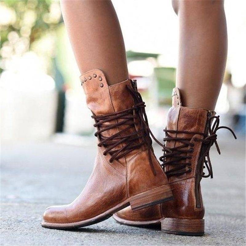 Elsie | Leather Lace-Up Boots