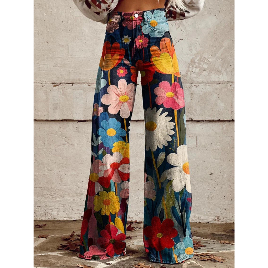 INDIA | FLORAL FLARE PANTS