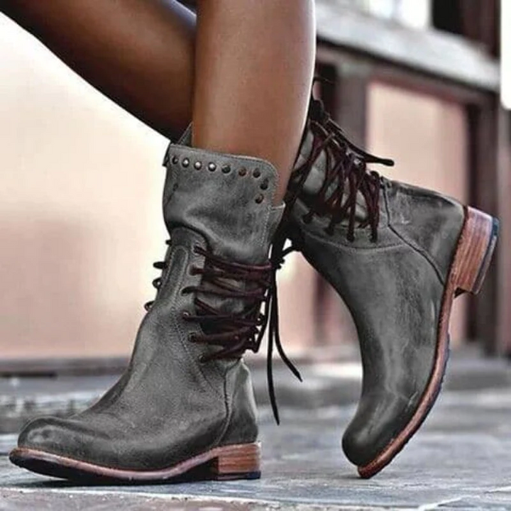 Elsie | Leather Lace-Up Boots