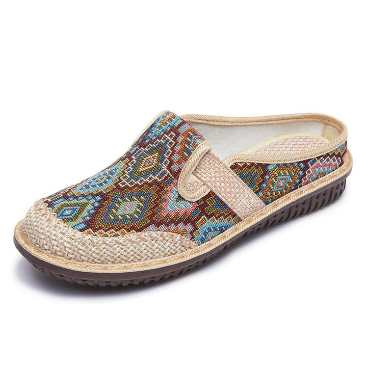 Zelda | Embroidered Aztec Pattern Design Sandal