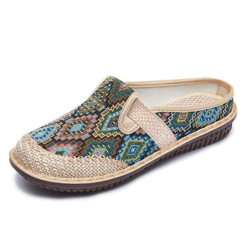 Zelda | Embroidered Aztec Pattern Design Sandal