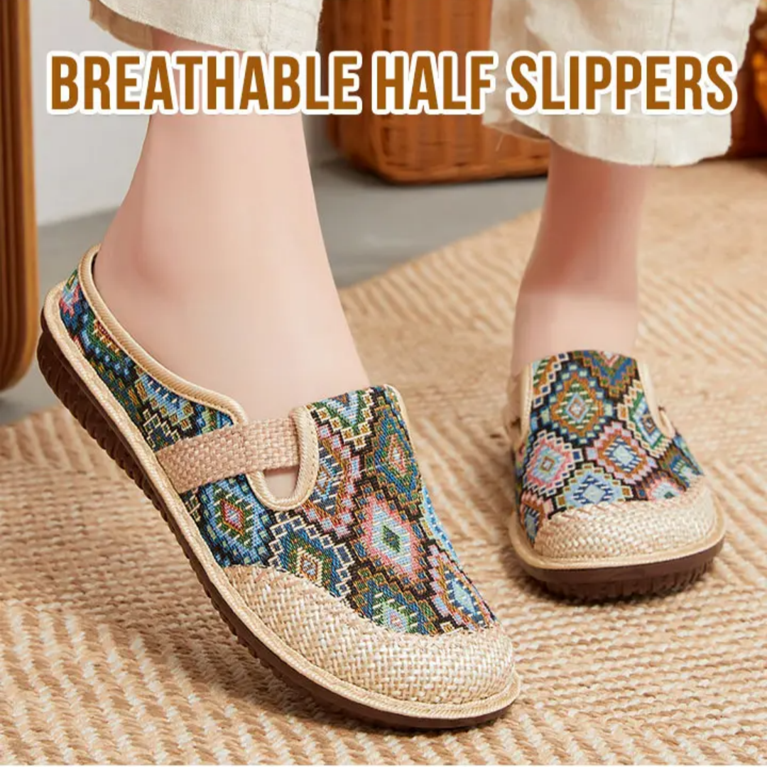 Zelda | Embroidered Aztec Pattern Design Sandal