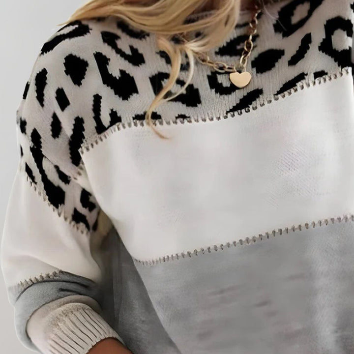 Gemma | Casual sweater with leopard design