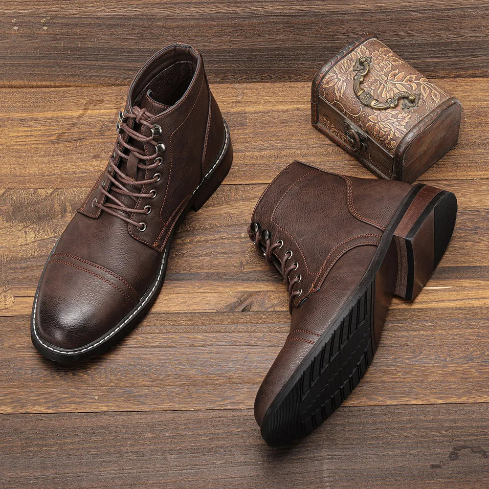 Brody | Vintage derby boots with toe