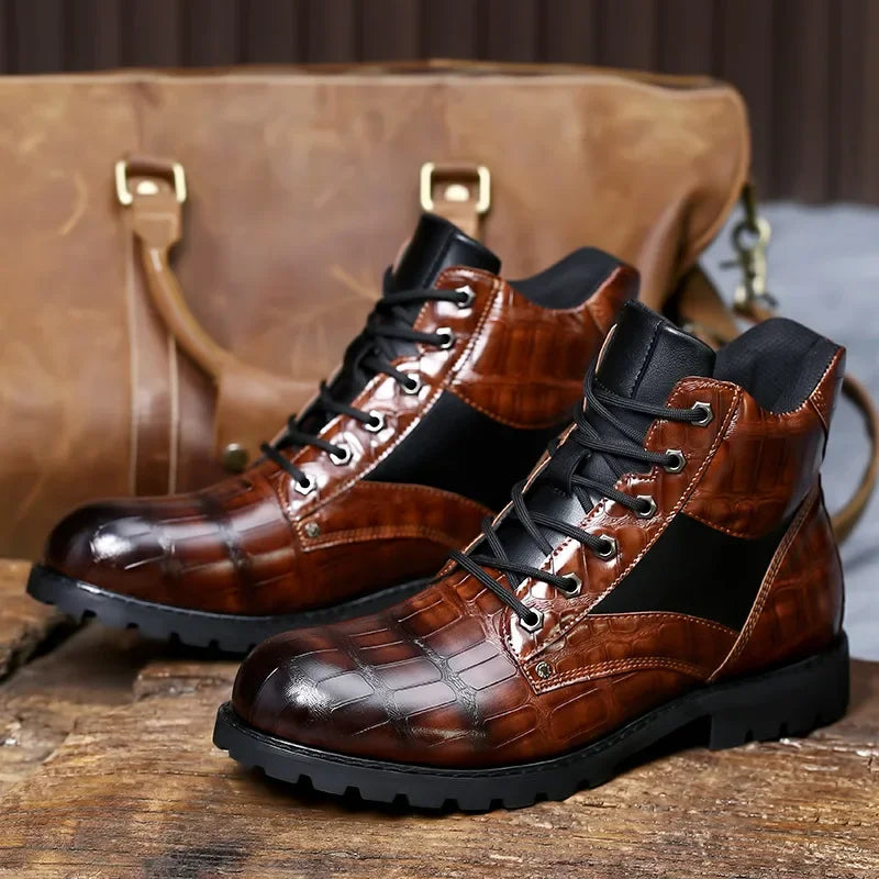 Rendal | Leather Croco Boots