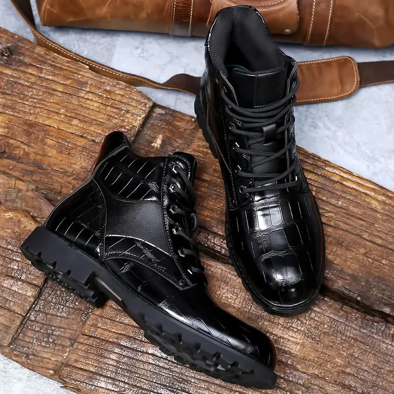 Rendal | Leather Croco Boots