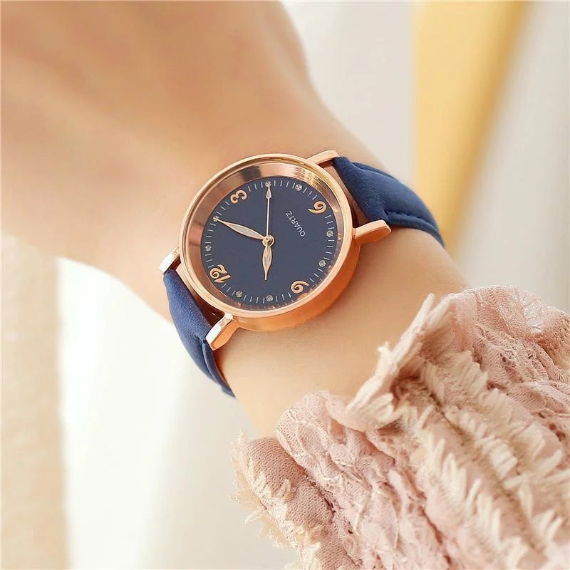 Classic leather band watch