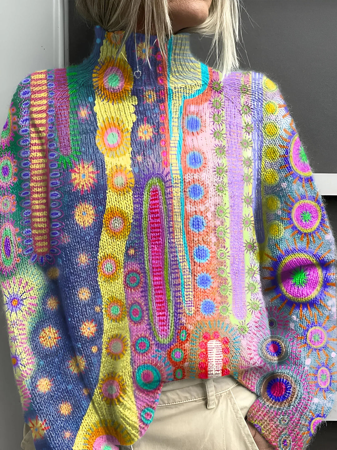 Megan | Colorful knitted turtleneck sweater