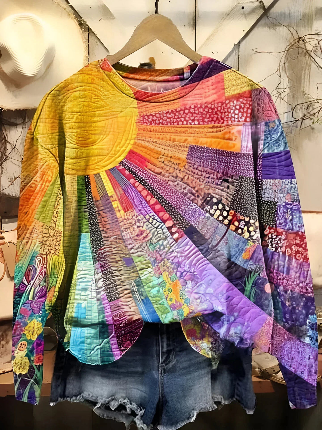 Victoria | Colorful Sun Collage Sweatshirt